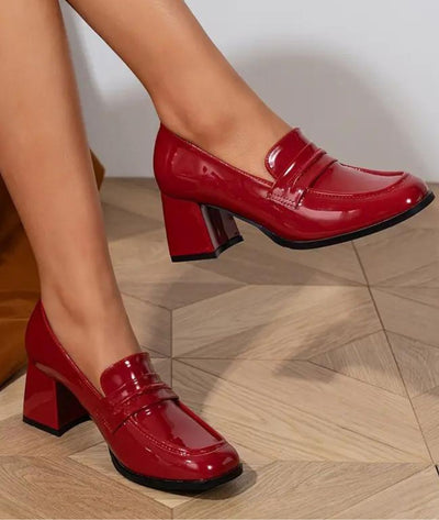 Mocassins À Talons En Cuir Vernis - Le Mocassin