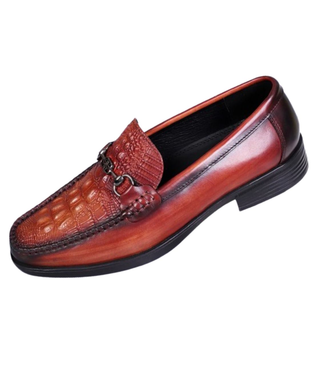 Mocassins Vernis Effet Crocodile De Luxe Pour Homme - Le Mocassin