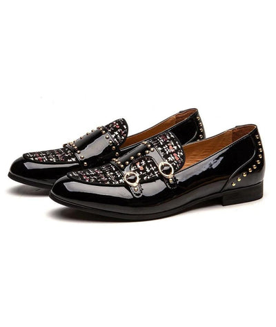 Mocassins Vernis De Luxe À Paillettes Pour Hommes - Le Mocassin