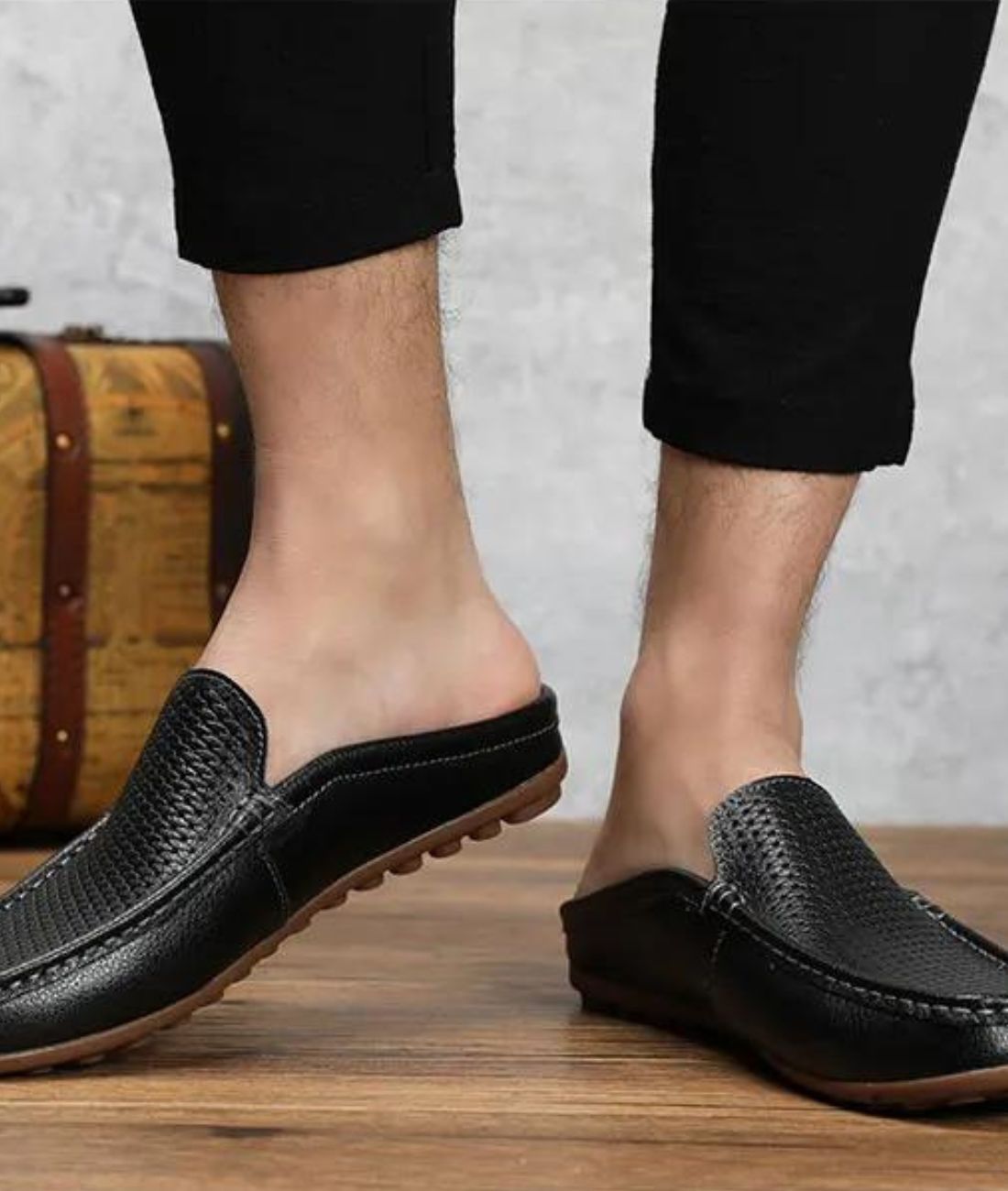 Mules Mocassins Souples En Cuir Synthétique